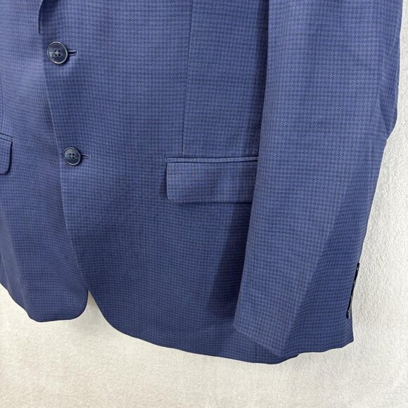 Calvin Klein Blazer Jacket Mens 40R Blue Wool Two Button Sport Coat Preppy - Picture 12 of 16
